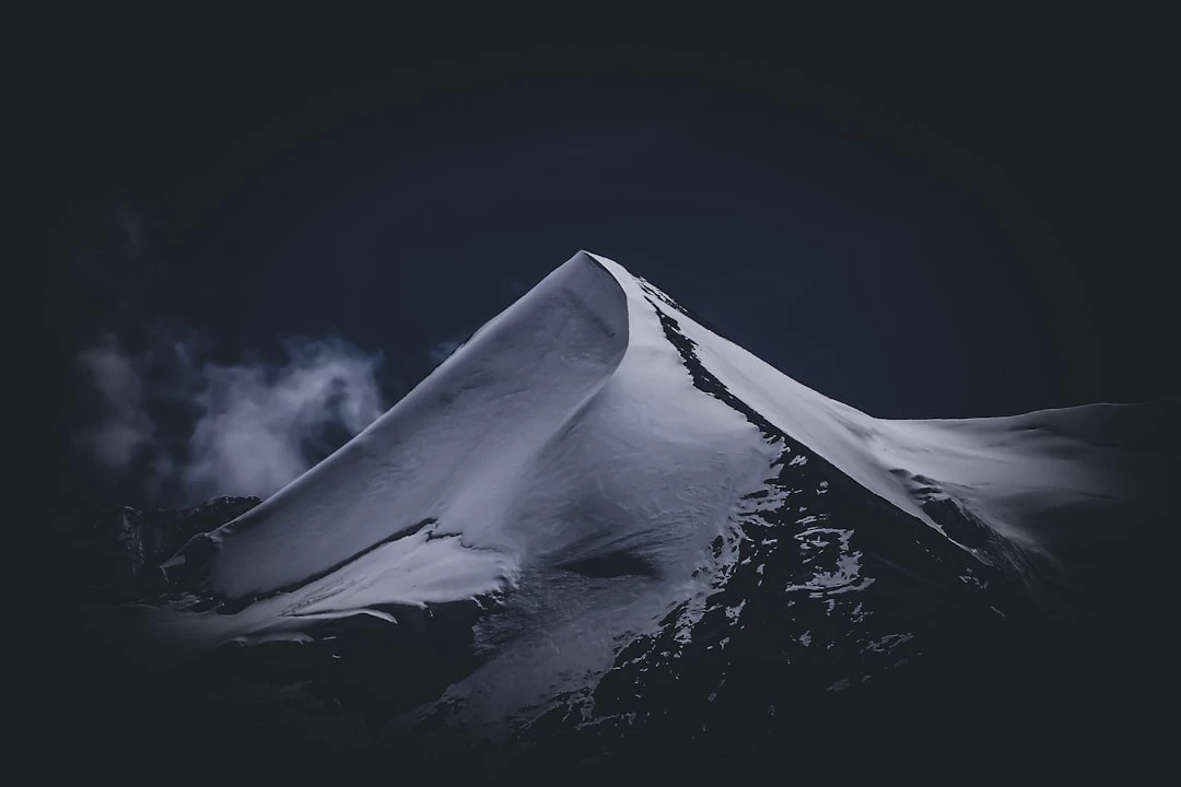 Alpine ridge in mist